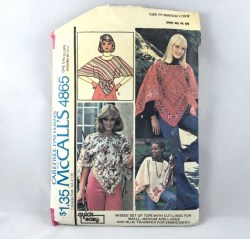 4865 75 WOODSTOCK PONCHO - SCARF TOPS, EMBRDRY PATTERN 10-20
